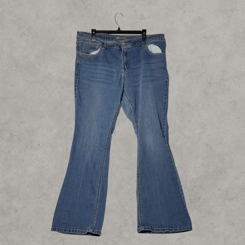 Faded Glory Womens Plus Size 24W Bootcut Jeans Medium Wash Stretch Denim